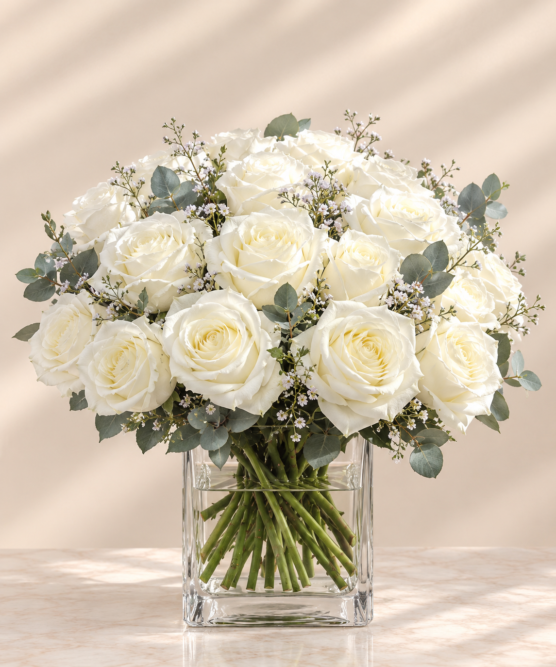 Real Touch White Arrangement in Vase