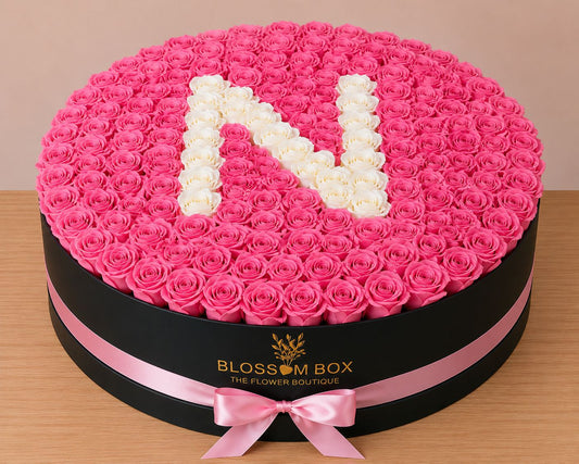 Signature Pink Rose Initial Arrangement