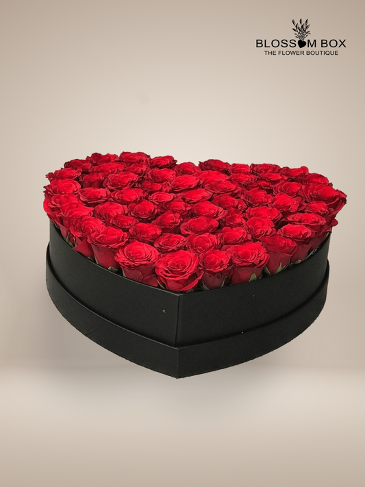 Luxury Heart Box of Red Roses