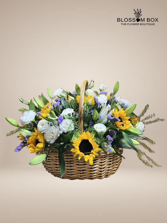 Lily and Sunflower Symphony Basket