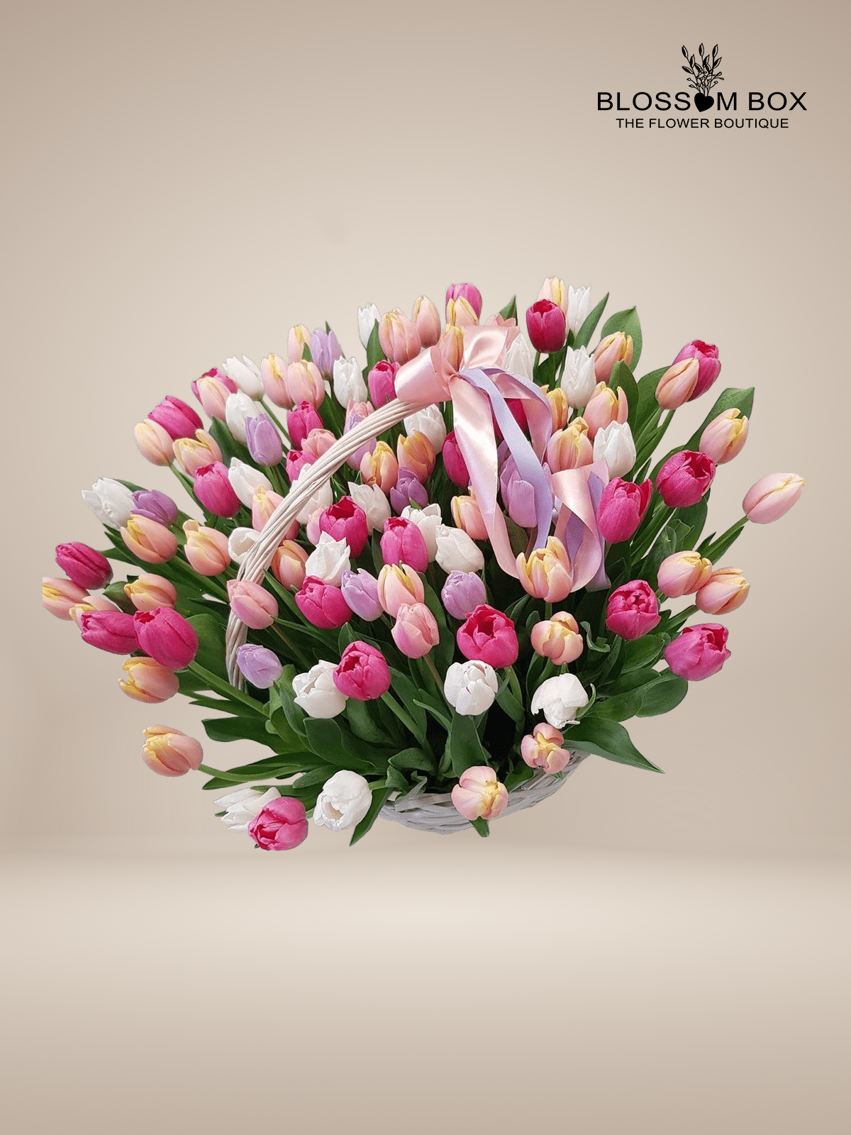 100 Tulips in a Basket