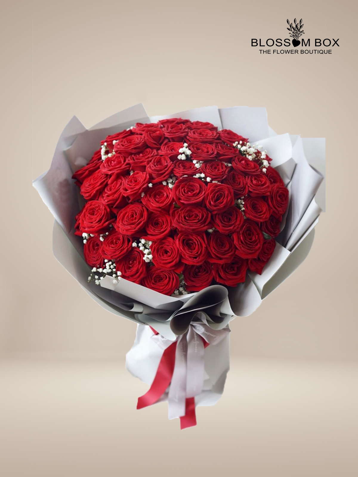 Elegant Hand-tied Red Roses