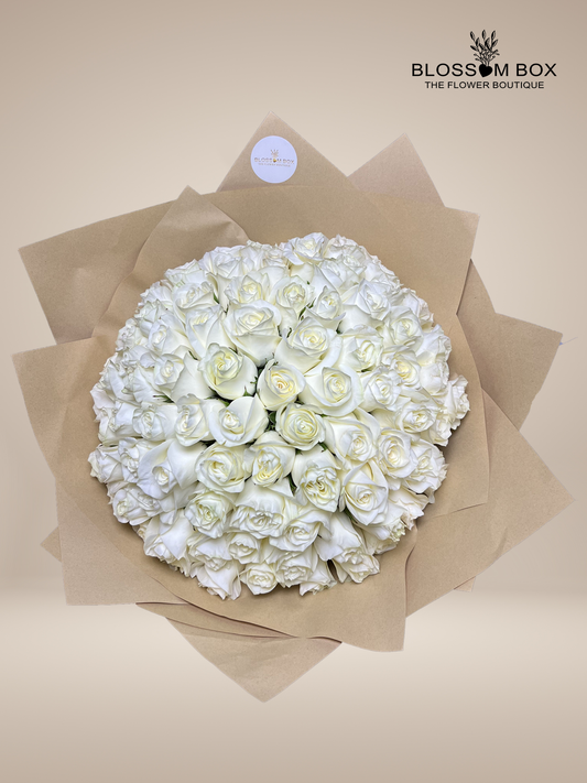 Luxury White Roses Bouquet