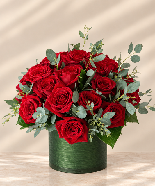 Real Touch Red Arrangement in Vase