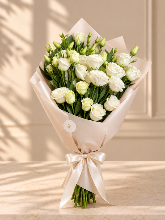 White Lisianthus Bouquet