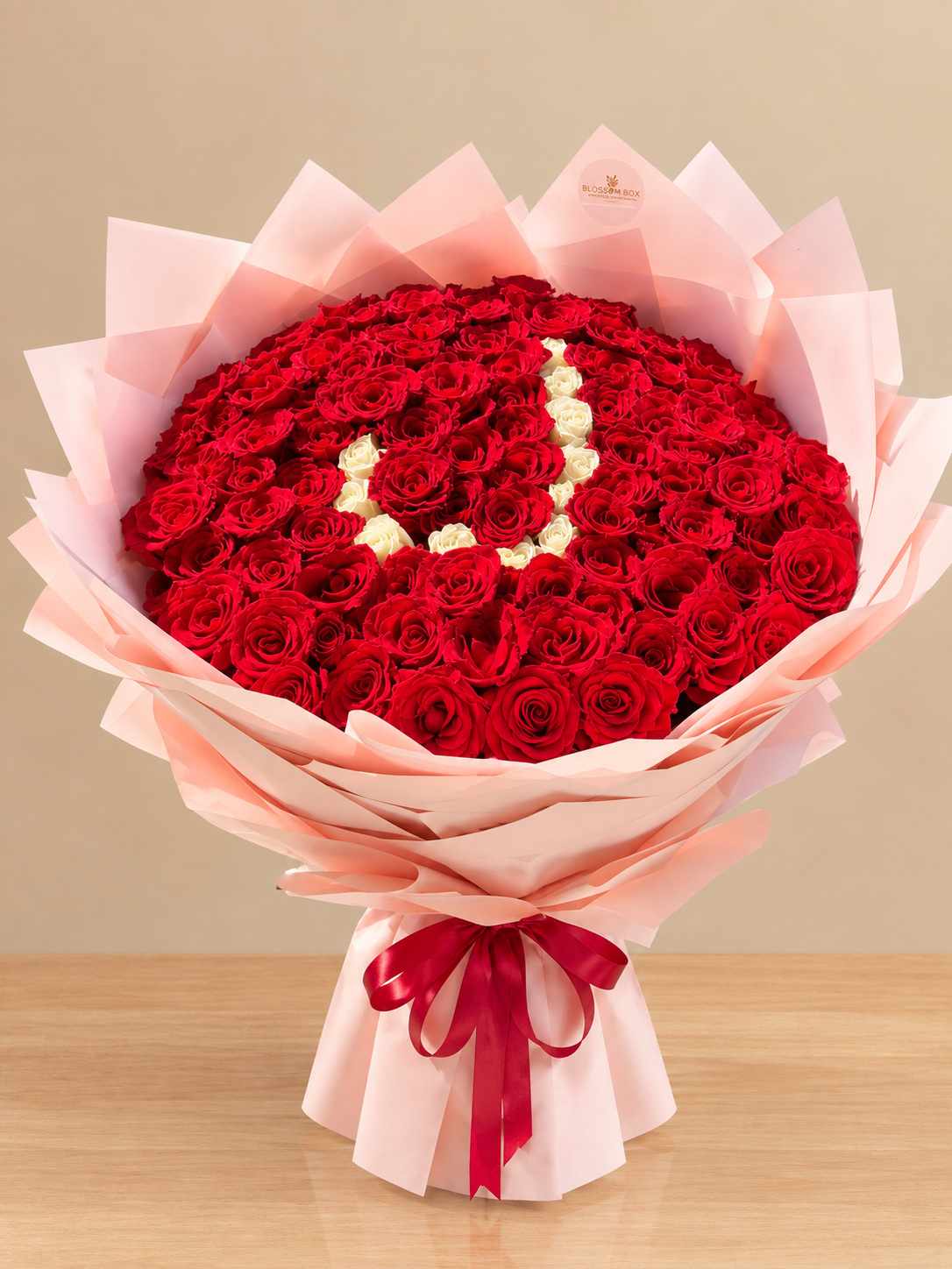 Personalized 101 Red Roses with Initial