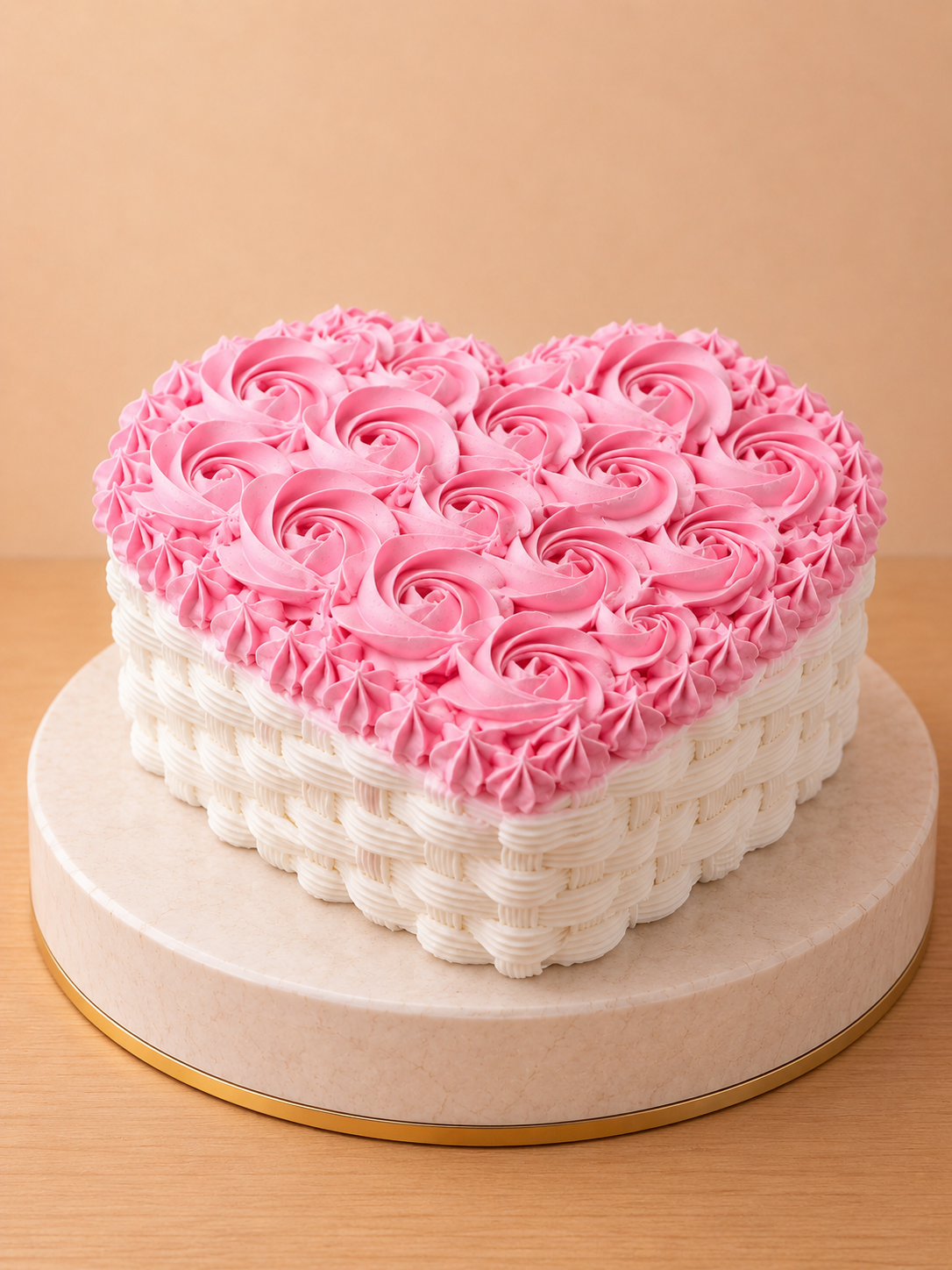 Pink Heart Basket Cake