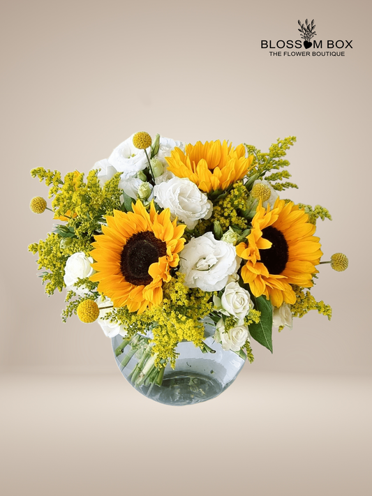 5 Sunflowers in a vase