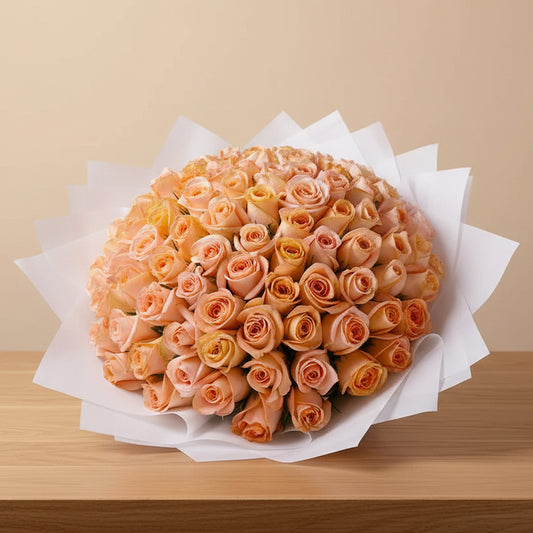 Bouquet of peach roses