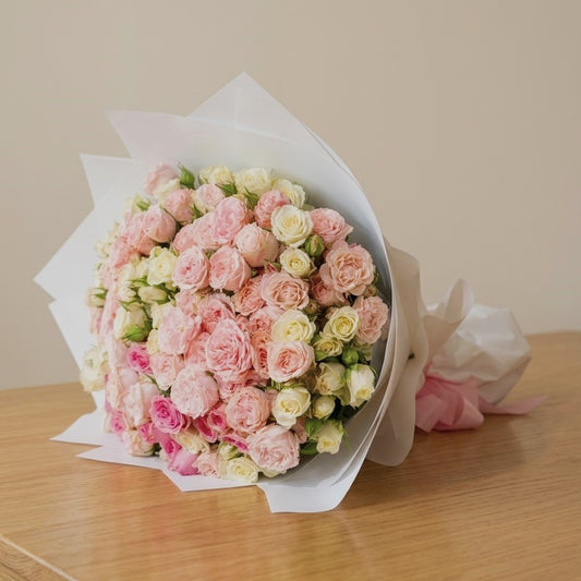 Pink & White Spray Roses Bouquet