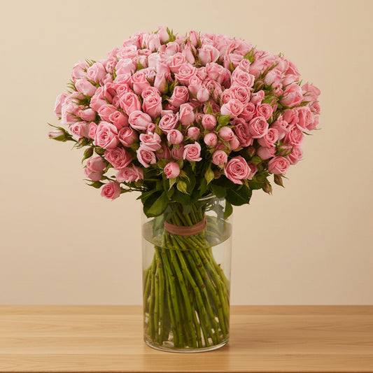 Pink spray roses in a vase – thoughtful flower gift for her, Dubai delivery