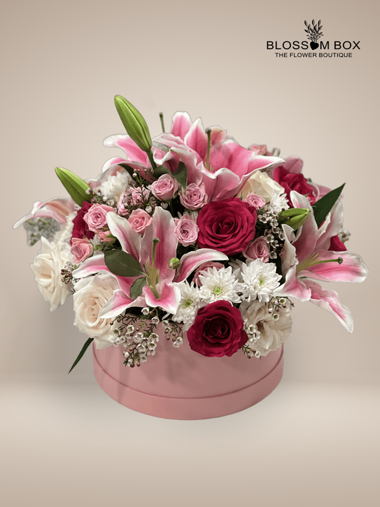 Lovely Box With Pink And White Flowers