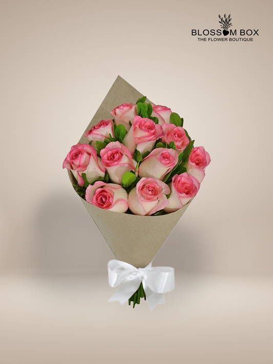 12 Pink Roses