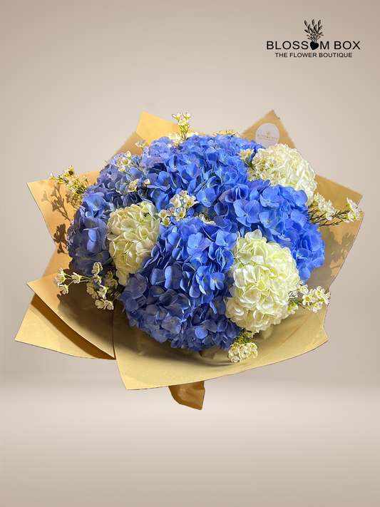 Blue and White Hydrangeas Bouquet