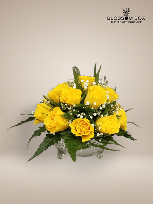 Real Touch Yellow Arrangement in Vase